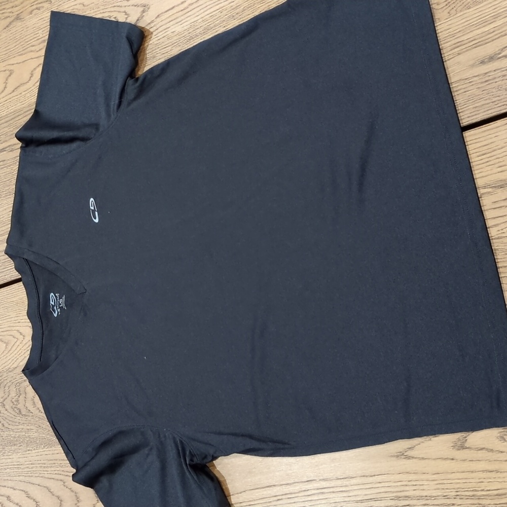 Champion black b neck tee large.